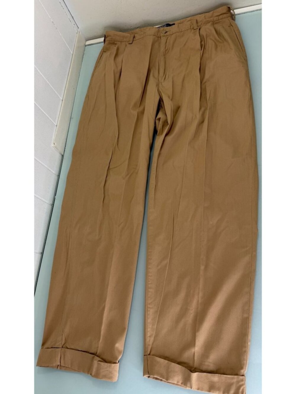 Vintage Polo Ralph Lauren Hammond Pants Mens 36X30 Pleated Cuffed Lightweight